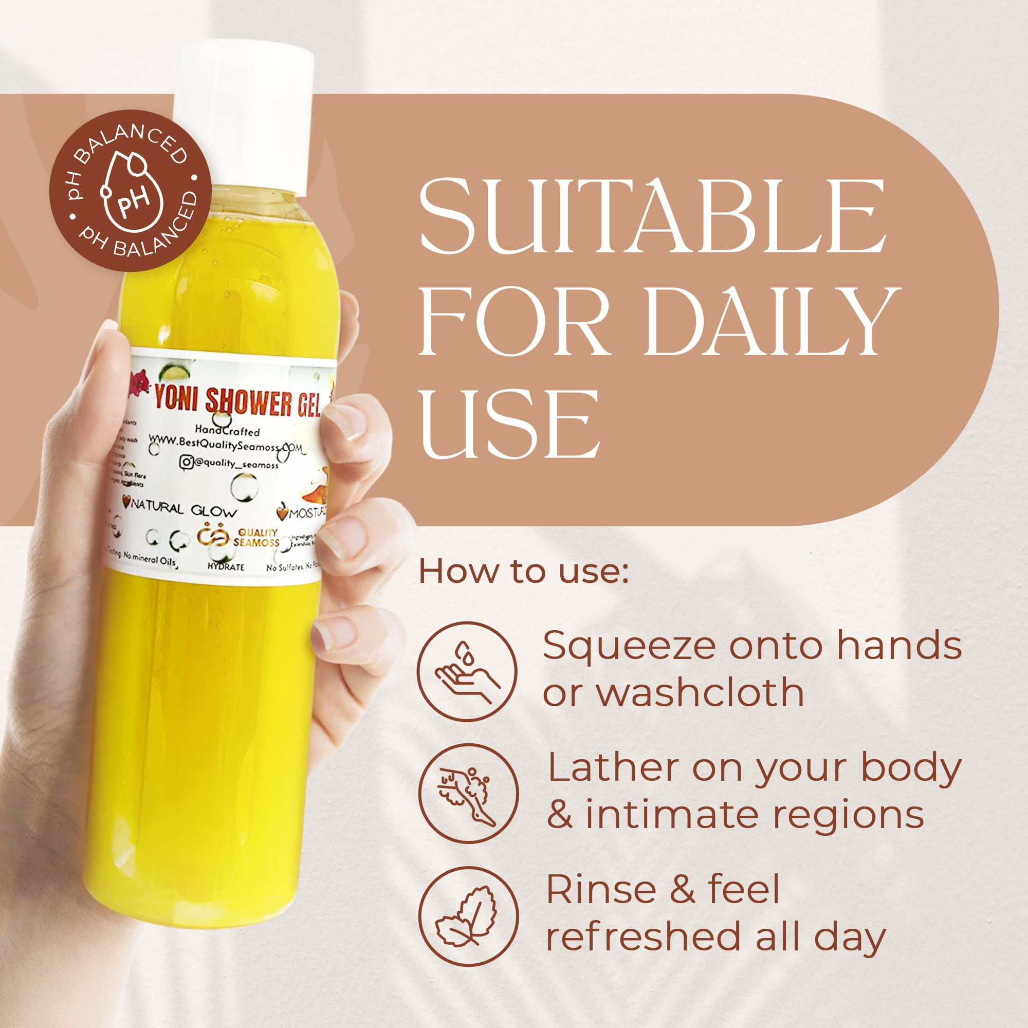 Ph Balance Feminine Wash - Vee Health & Yoni Wash Shower Gel- Use with Yoni Oil. Moisturizing Calendula